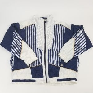 Navy Blue, White & Gold Windbreaker jacket Unisex